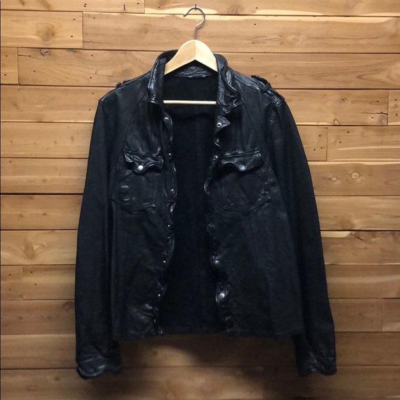 All saints mckay leather shirt jacket Clearance
